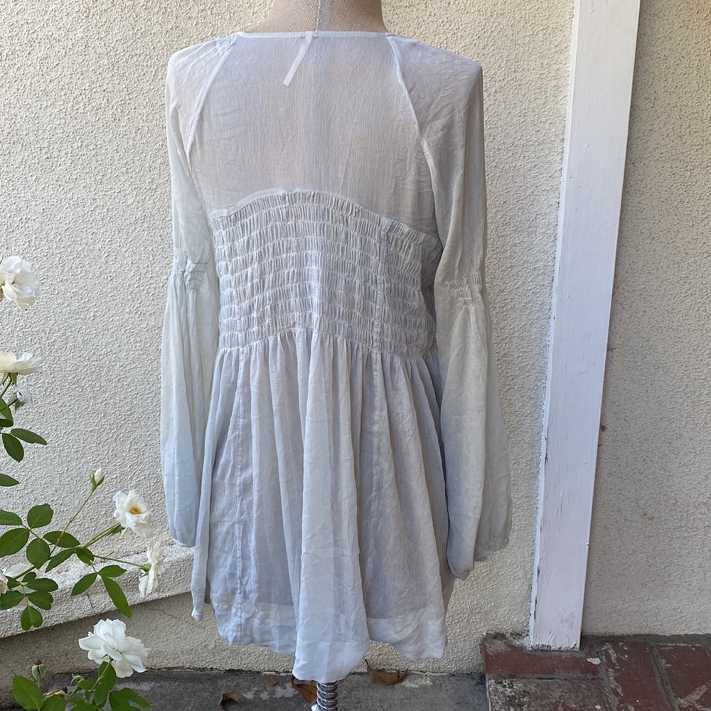Free People stunning sheer light greyish mini dress. Absolutely Beautiful! - Picture 7 of 12